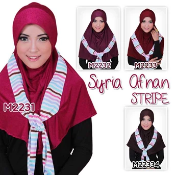 Grosir Baju Muslim Wanita Syria Afnan Stripe 4 Warna