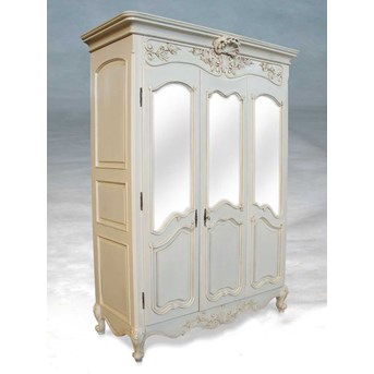 Lemari ukir french style ARF3D-M dengan 3 pintu dan kaca