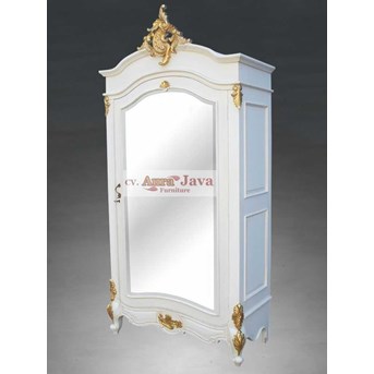 Armoire glass Gold leaf mirror french style furniture aurajavafurniture lemari kaca