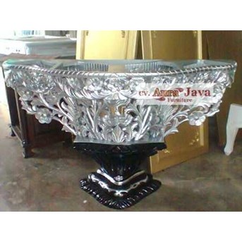 console table carving gandalf silver leaf meja konsul AJF-C01 french stylecfurniture aura java furniture