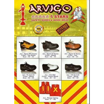 Safety shoes dan sepatu kerja merk ARVIGO