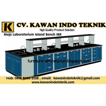 Meja Laboratorium Island Bench IBR - Furniture Laboratorium - CV Kawan Indo Teknik, email: kawanindoteknik@gmail.com