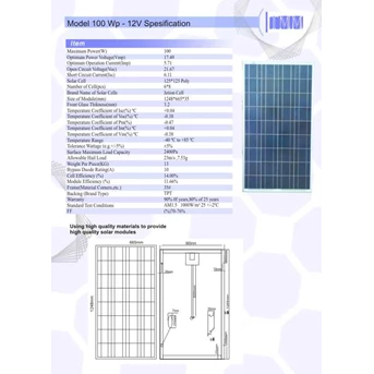 solar cell 100wp, jual panel surya 100 wp