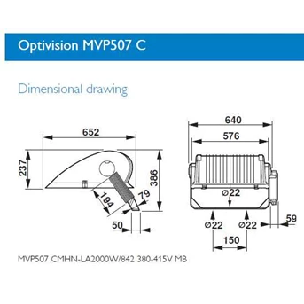 Philips Optivision MVP507 CMHN-LA2000W/ 842 380-415V MB