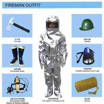 aluminized fire suit/ fireman outfit/ fireman outfit/ fireman outfit, baju tahan api alumunium, fireman suit alumunized