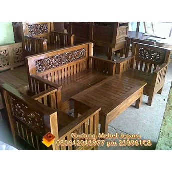 Kursi Minimalis Rahwana type 2111+ meja, perpaduan minimalis dan ukir klasik