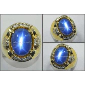 Batu Permata Blue QUARTZ STAR Mulus - MQ 012