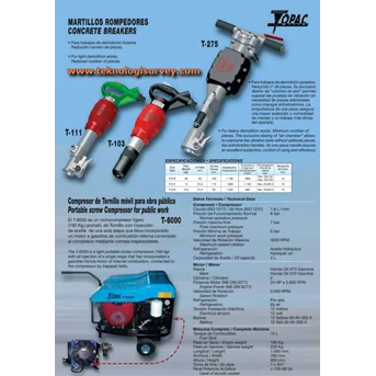 pneumatic jack hammer topac t - 275 - 111 - 8000
