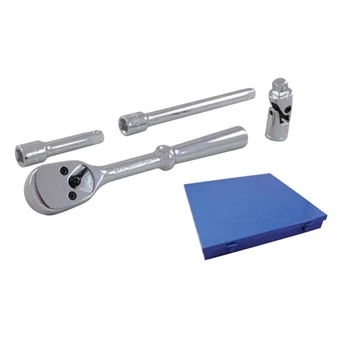 20804 4 Pieces Chrome Ratchet & Attachment Set - Gray Tools