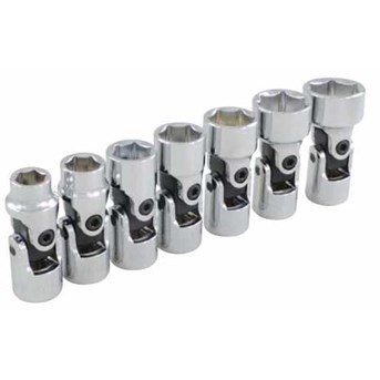 7 Pieces 6 Point Standard SAE Universal Joint Socket Set -25507A - Gray Tools