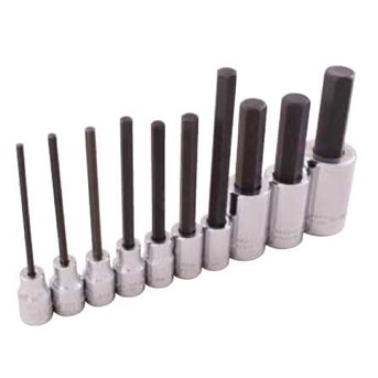 25610 10 Pieces SAE Hex Head Socket Set - Gray Tools