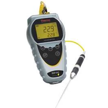 Single-Input Thermocouple Thermometers Model: Thermo Scientific Temp 10 Type J Thermocouple Thermometer with Rubber Armour/ Stand ( probe not included) Cat. No. TSTEMP10J