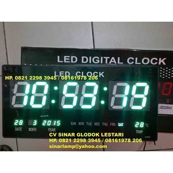 Lampu LED Digital CLOCK Warna Hijau JH4622