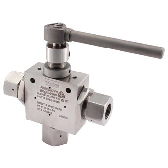 PARKER AUTOCLAVE ENGINEERS Ball Valves 3/ 8” 3-Way .328” ( 8.33 mm) Ball Orifice Pressures to 15, 000 psi ( 1034 bar)
