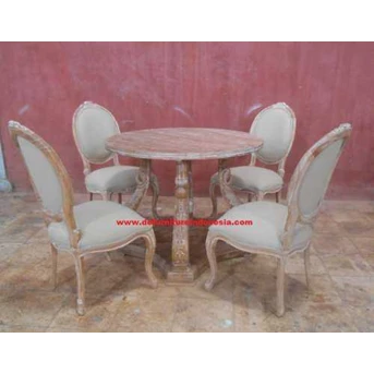 Painted furniture, Dining chair Set with Finishing Washed, French furniture | CV. DE EF INDONESIA Defurnitureindonesia DFRIDCS-35