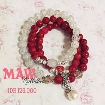 Red White Pearl Bracelet MAW by Asmirandah