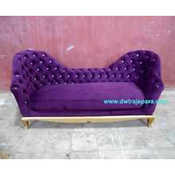 epara furniture mebel Gold Painted Furniture - French Sofa with Tufted Purple Upholstery Furniture style by CV.Dwira jepara furniture Indonesia.