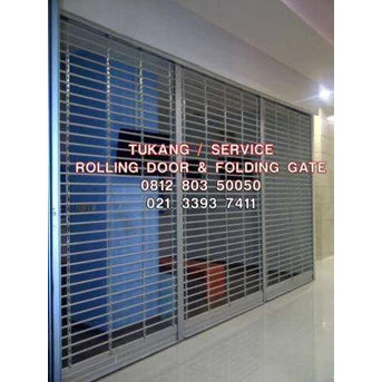service rolling door Folding gate, canopy, pagar 085891408144 murah bekasi