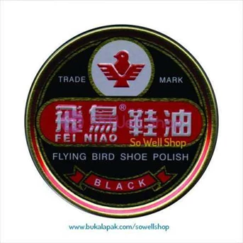 Semir Sepatu Kulit Hitam Flying Bird Shoe Polish Fei Niao
