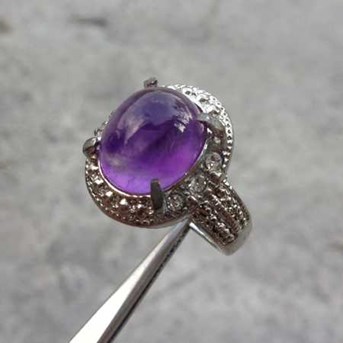 Batu Permata Cincin Kecubung Ungu