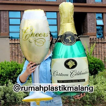 Balon foil Botol dan Gelas Wine