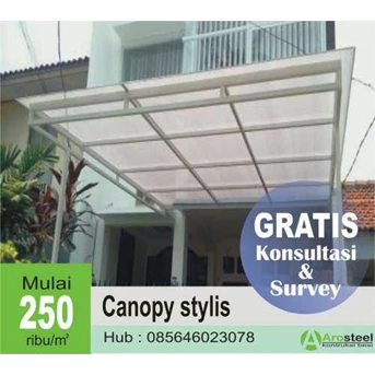 canopy rumah berbagai desain, bahan dan ukuran