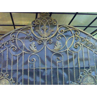 Hand-made Wrought Iron Gate with Ornament and Gold Colour Touch