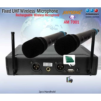 Professional Fixed UHF Wireless Microphone( Chargeble AM 7001)