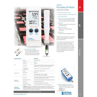 99163 Portable pH Meter and Sensor for Meat (pH Daging)