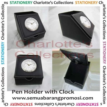 Pen holder with clock/ pen holder set/ tempat pen dengan jam