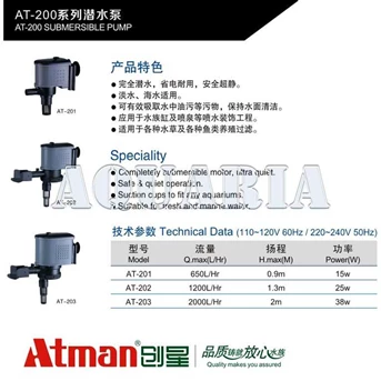 ATMAN AT-202 Pompa Air ~ ATMAN Water Pump AT-202