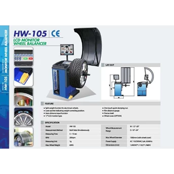 car wheel balancing heshbon hw-105 (mesin balancing roda mobil)-1