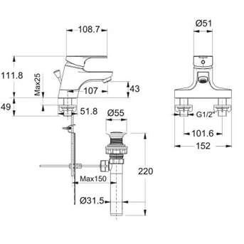 American Standard Concept SH Lava faucet WF 1401.101.50