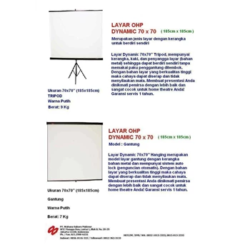 LAYAR OVERHEAD PROJECTOR ( OHP ) / Home Theather ; TRIPOD & HANGING