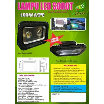 LAMPU SOROT LED 100W ( FLOOD LED )