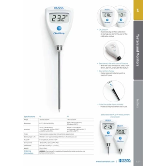digital thermometer with stainless steel penetration probe