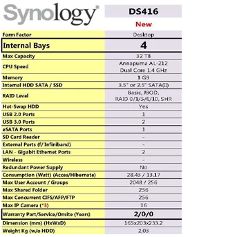 nas storage synology ds416-1