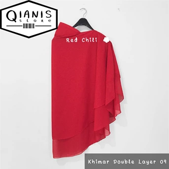 Khimar Double Layer Light Chili