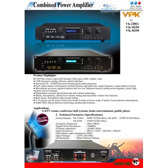 Professional digital Karaoke Amplifier VK 2300A VK-8250 VK-8350