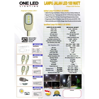 Lampu Penerangan Jalan (PJU) 100 Watt LED - SL.SOL