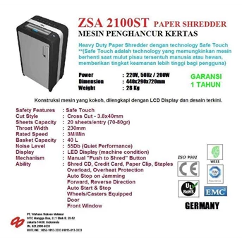 Penghancur Kertas ZSA 2100ST Paper Shredder 40 Liter