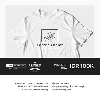 Kaos Coffe Addict Wanita Coffe Addict Simple For Female Design