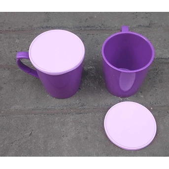 gelas tutup atau mug plastik warna ungu golden sunkist mok 7008-1