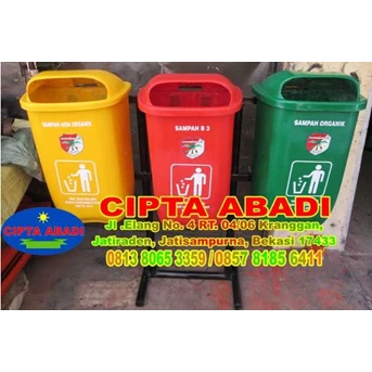 tong sampah fiberglass - tempat sampah gandeng-3