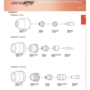 CONSUMABLES HOBART TP-3A/TP-6A/P/TP-10A/P