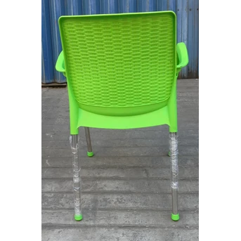 kursi plastik anyaman sandaran kaki stainless lucky star hijau-1