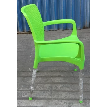 kursi plastik anyaman sandaran kaki stainless lucky star hijau-4