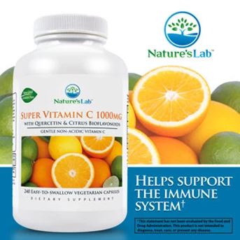 Natures Lab Super Vitamin C, 1000 mg., 240 Vegetarian Capsules.