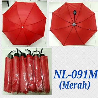 PAYUNG PROMOSI LIPAT TIGA WARNA MERAH
