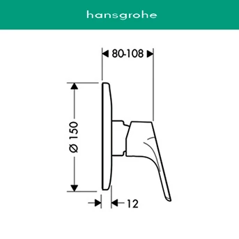 hansgrohe keran air focus shower mixer concealed installation-1